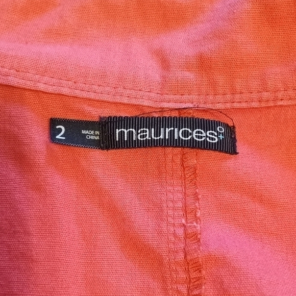 Maurices linen cotton blend zip up coral colored jacket Plus size 2X - Picture 8 of 9